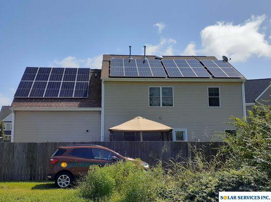 Solar electricity in Virginia Beach, Virginia.