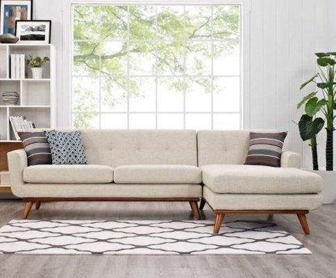 Engage Right Facing Sectional Sofa Beige by CasaOne