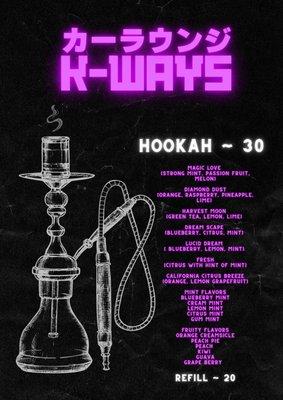 Hookah menu