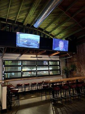 Lots of indoor seating and an awesome patio view for people watching during warmer weather