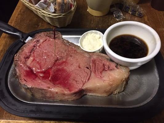 The large prime rib. Rare of course.