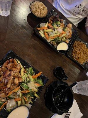 Hibachi steak and hibachi chicken