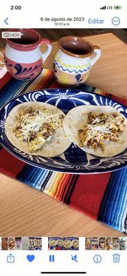 Breakfast tacos chorizo & egg