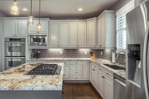 Classic traditional cabinets after cabinet painting