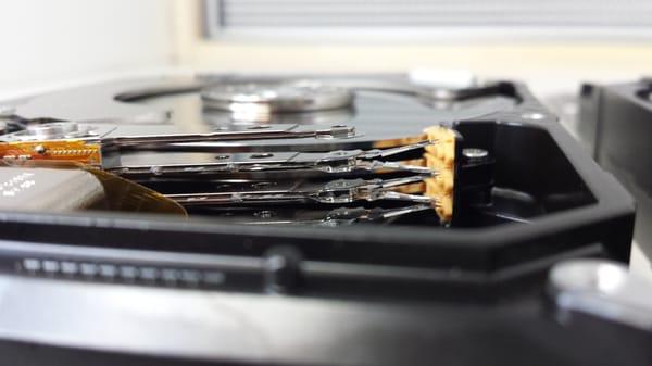 Damaged Hard Drive Head Stack