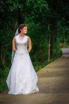 Gorgeous bride in her stunning gown. It was a privilege to alter it.