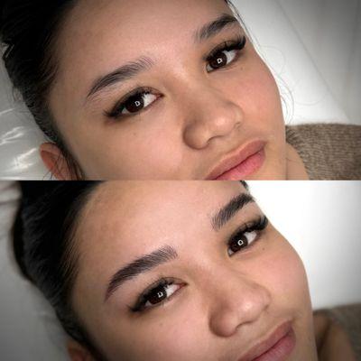 Before and after microblading