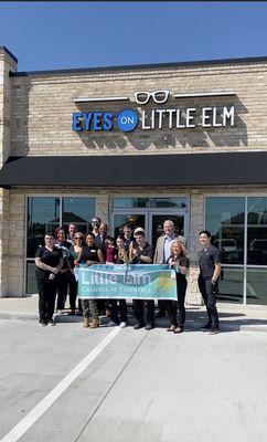 Our entrance at a ribbon cutting ceremony. We are proud members of the Little Elm Chamber of Commerce.