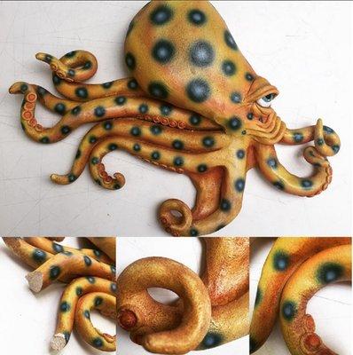 Progress of restored ceramic octopus