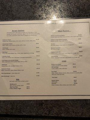 Food menu