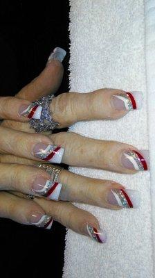 Candy cane Christmas nails !