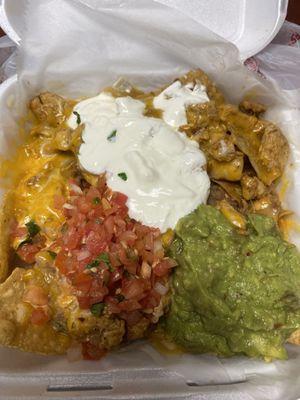 Super nachos w/ grilled chicken (extra .35) - they aren't very super :( chips seem stale and toppings are lacking for $13