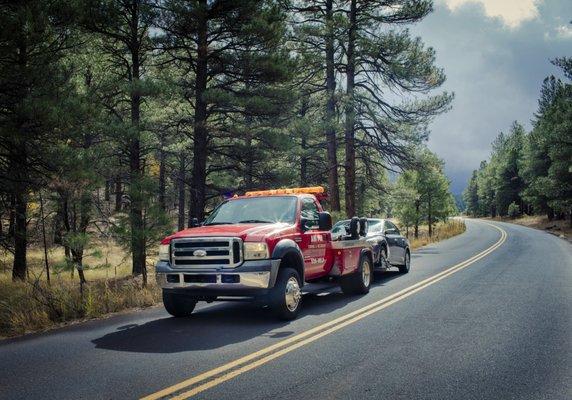 Towing a light duty car!