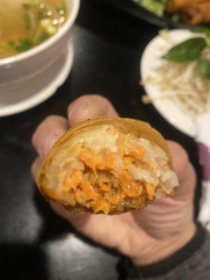 This is what's inside the egg roll.