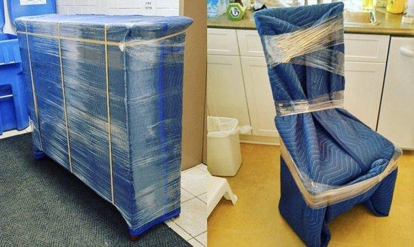 Wrapping skills are required, we want to take care of your furniture!