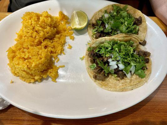 Taco 4. Two Tacos Dinner Plate double rice.