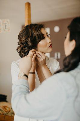 Closer look of my wedding hair by Sue.