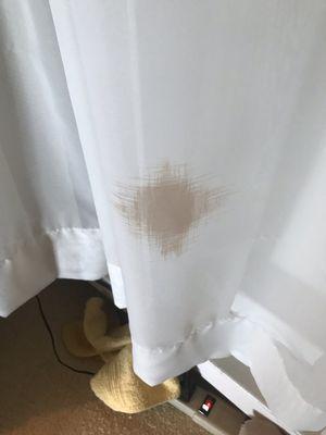 Blood stain on curtain