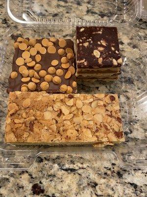 Scotcharoo, Peanut Butter Twix Bar, & Almond Cake