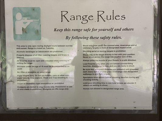 Range rules posting