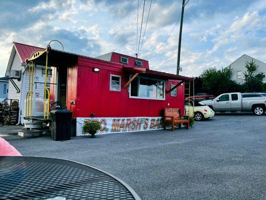 Bro Marsh's BBQ from where we sat.