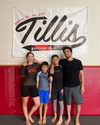 Our family during a wrestling class