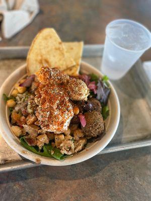 Build Your Own Bowl with chicken and falafel