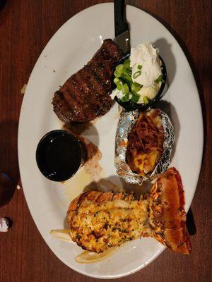 8 oz. Sirloin  with  5 oz. Lobster tail