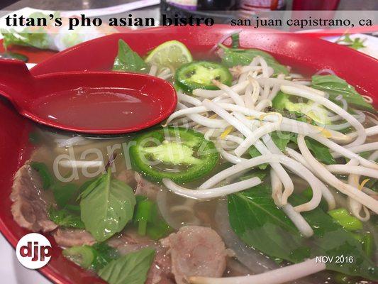 Special Combo Pho ($8.50) Brisket, rare beef and meatball - Broth, good flavor, a bit salty; seen better meat, so-so portions