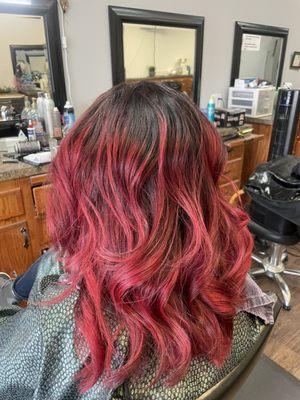 Red highlights