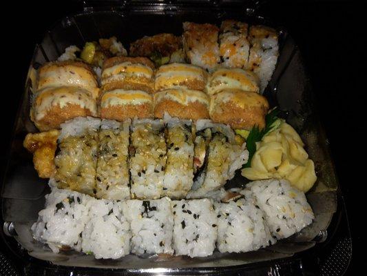 Crazy Tuna Roll, Philadelphia Roll, Spider Roll and Rock N Roll