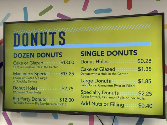 Donut Menu