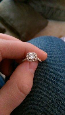 14K rose gold engagement ring.