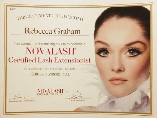 Now Novalash Certified!!