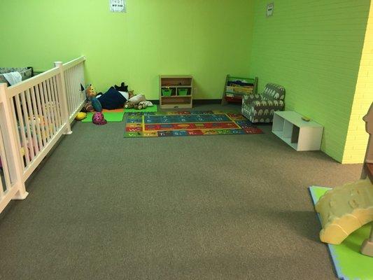 View from the tiled floor in the toddler room.