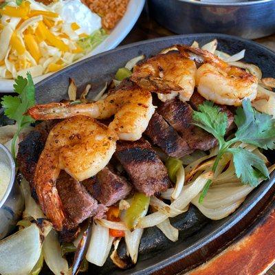 Beef Fajitas with Shrimp