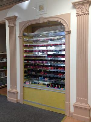 Large selection of current Essie and OPI colors