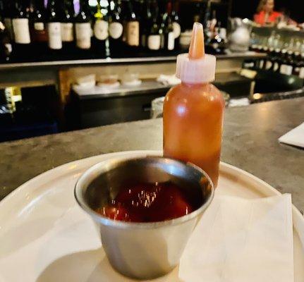 The house made spicy ketchup (tiny bottle) is so good :)...