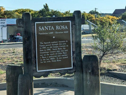 Santa Rosa Historical Marker