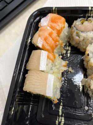 What's with the leathery and inedible skin on my sushi roll??