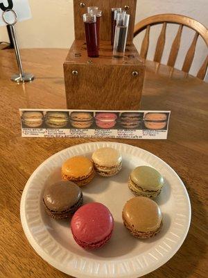 Macaron and wine tasting