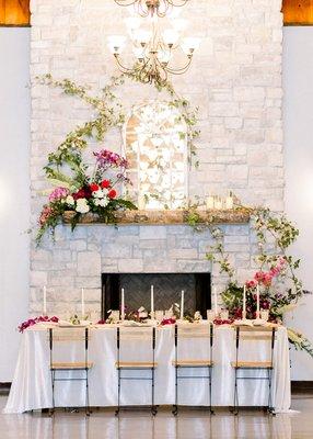 Fireplace for head or sweetheart table!