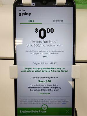 Free Moto G Play when you port to Cricket on a $60 plan.