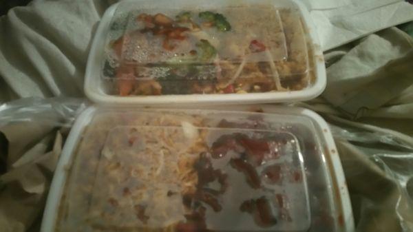 What there food actually looks like don't know where the first pic posted with the General Tso's chicken came from..