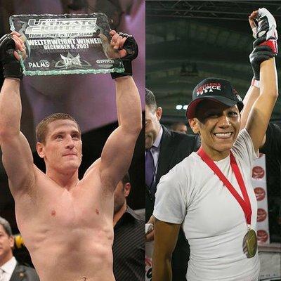 Mac Danzig (left) after winning the UFC's Ultimate Fighter season 6, and Angela Danzig (right) after winning the National Amateur MMA title.