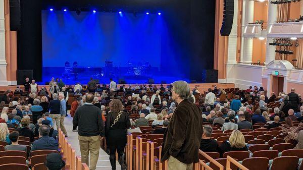 Large performance hall. No balcony seating shown in this photo.