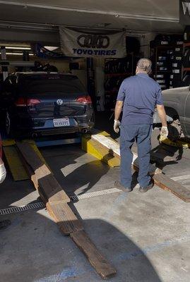 Trust me, they'll get your ol slammed ass tilty wheel fractions of inches off the ground car onto the rack with no problems