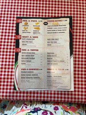 Menu inside