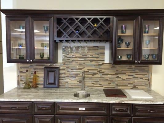 This is Calumet Mocha Cabinet and  Fantacy Brown Granite .