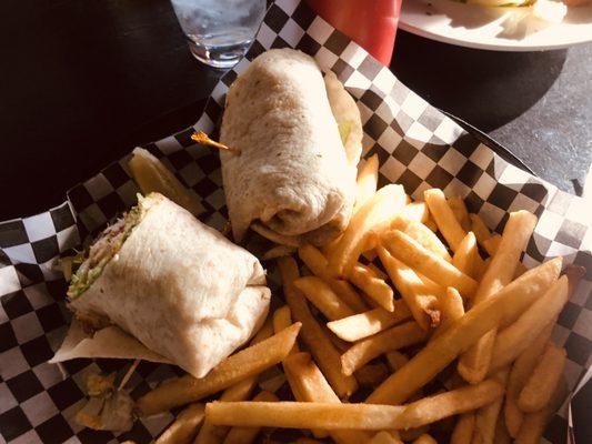 Fish wrap and fries